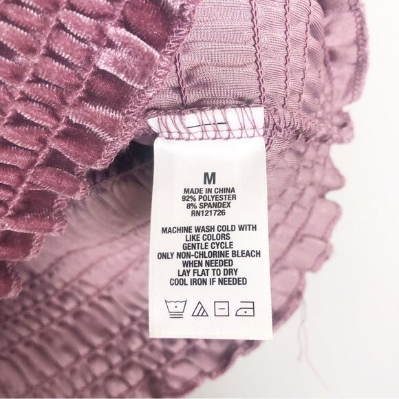 AEROPOSTALE | Dusty Purple Off the Shoulder Smocked Velvet Top Women’s Size M - Picture 6 of 8